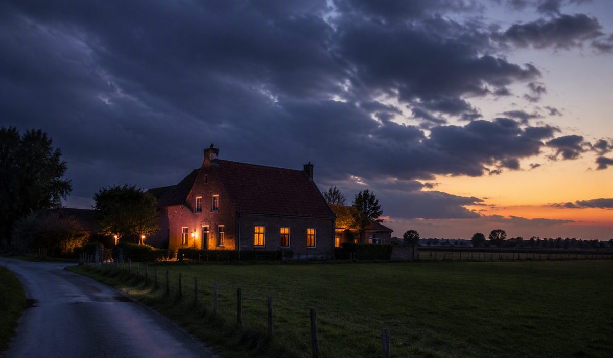 A Walloon farm at dusk, a symbol of local roots in Belgium