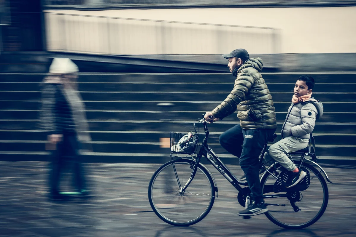 A cyclist on the street: the kind of damage private liability cover pays for
